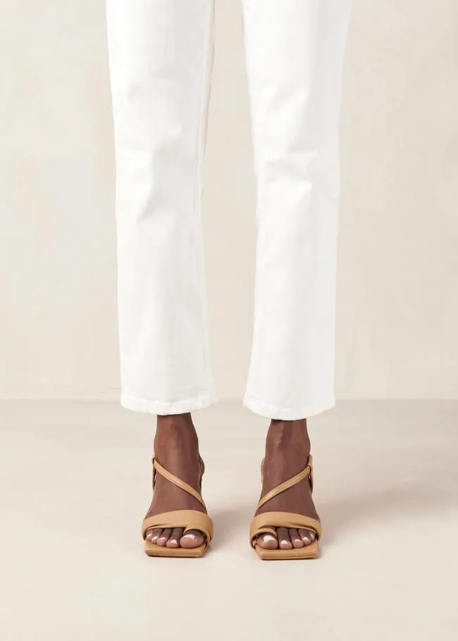 ALOHAS Mules Asymmetric Straps 8211 Brown Leather Mules 8211 Women