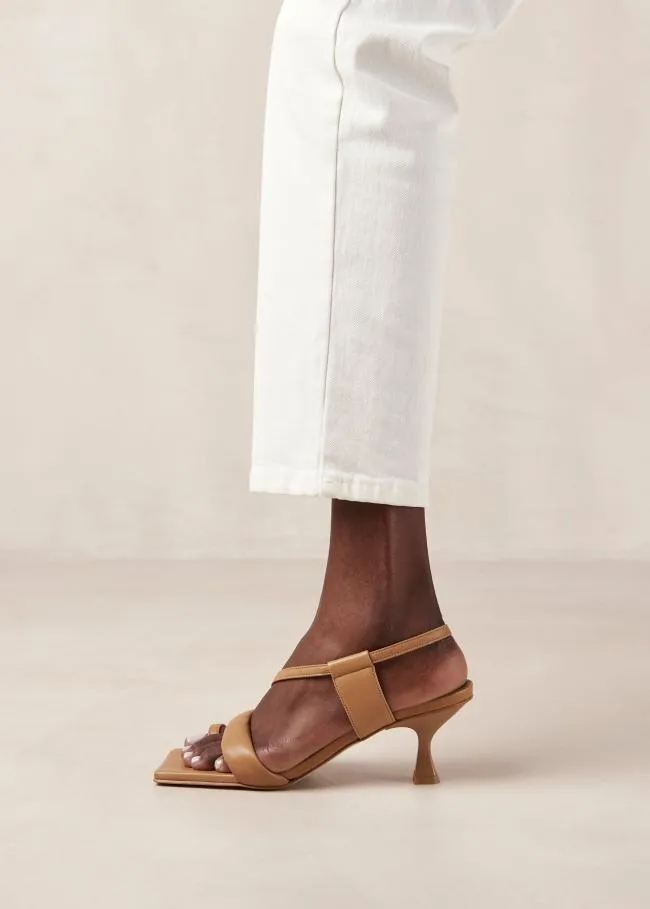ALOHAS Mules Asymmetric Straps 8211 Brown Leather Mules 8211 Women