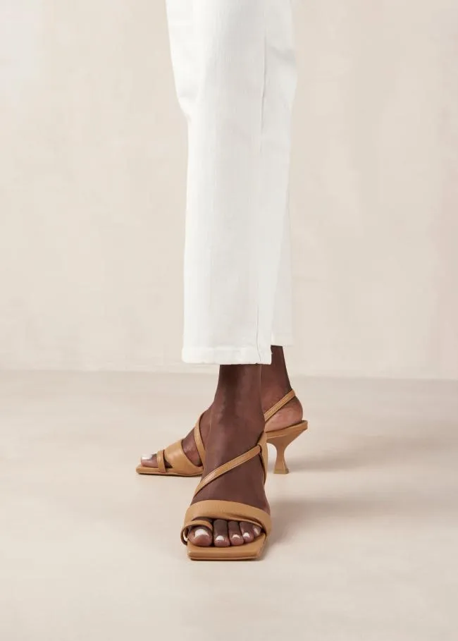 ALOHAS Mules Asymmetric Straps 8211 Brown Leather Mules 8211 Women