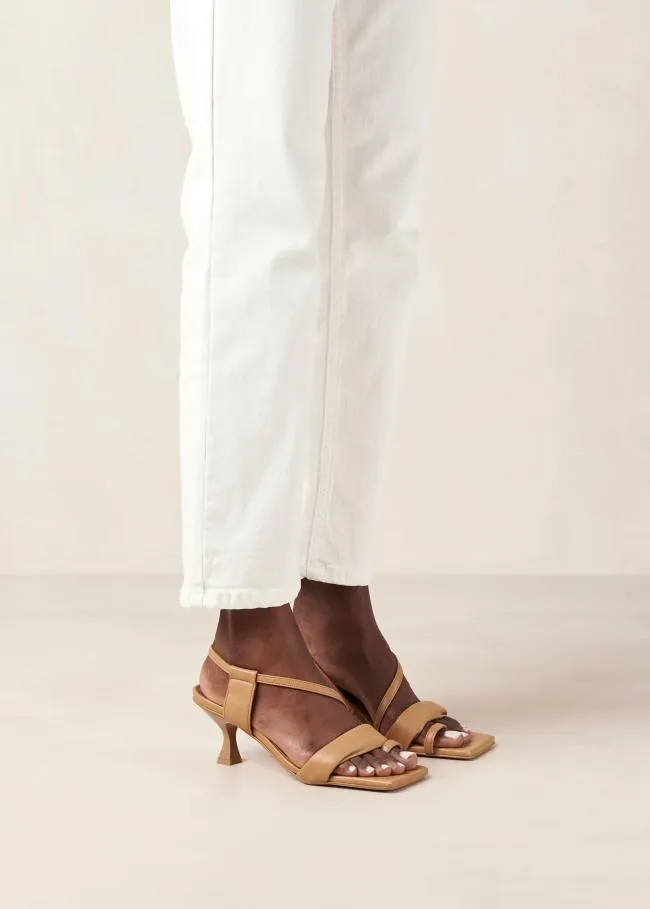 ALOHAS Mules Asymmetric Straps 8211 Brown Leather Mules 8211 Women