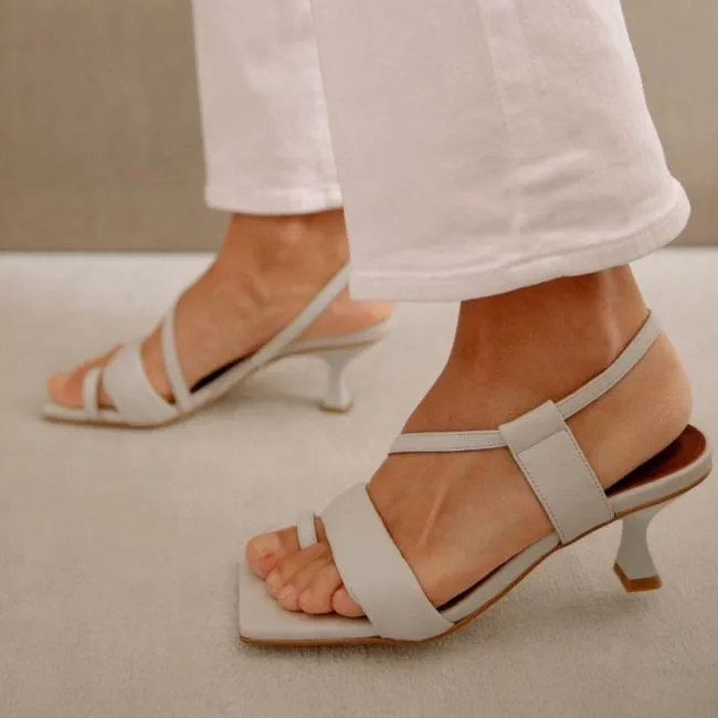 ALOHAS Mules Asymmetric Straps 8211 White Leather Mules 8211 Women
