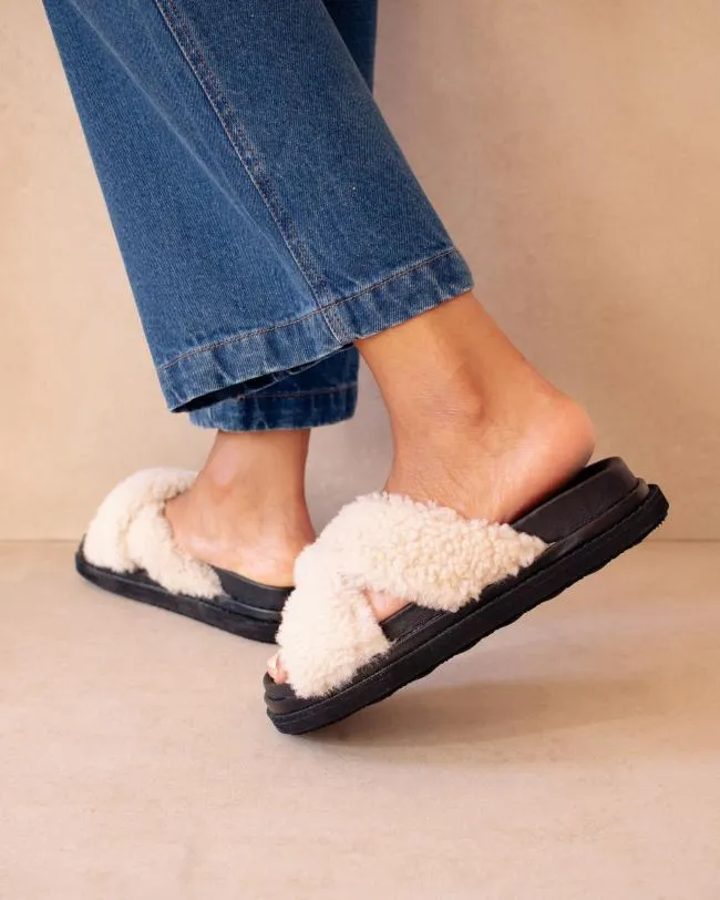 ALOHAS Mules Cloud 8211 White Shearling Slippers 8211 Women