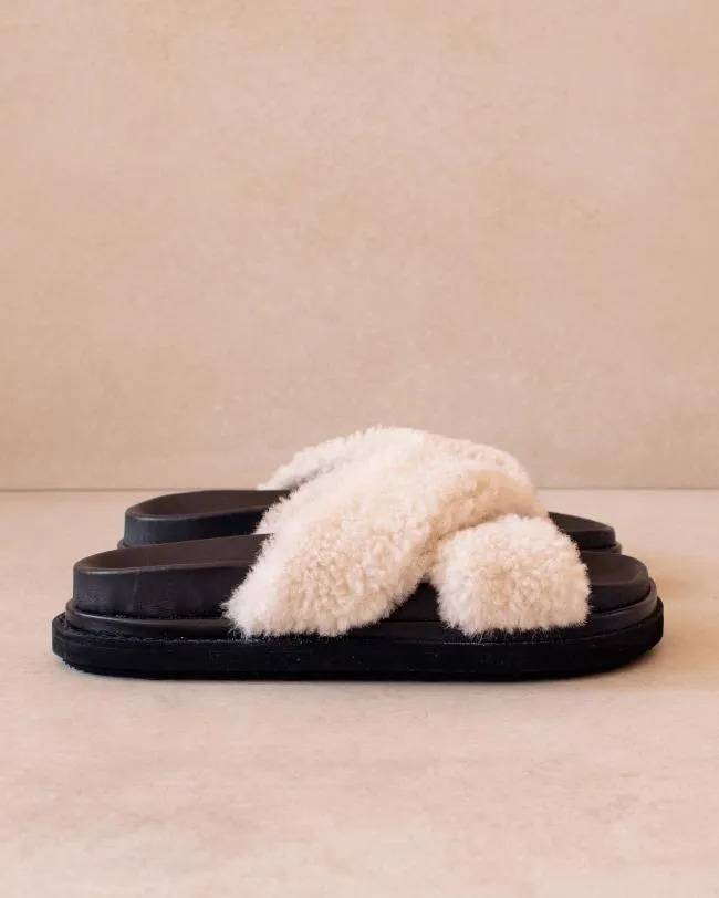 ALOHAS Mules Cloud 8211 White Shearling Slippers 8211 Women