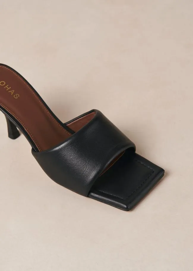 ALOHAS Mules Puffy 8211 Black Leather Mules 8211 Women