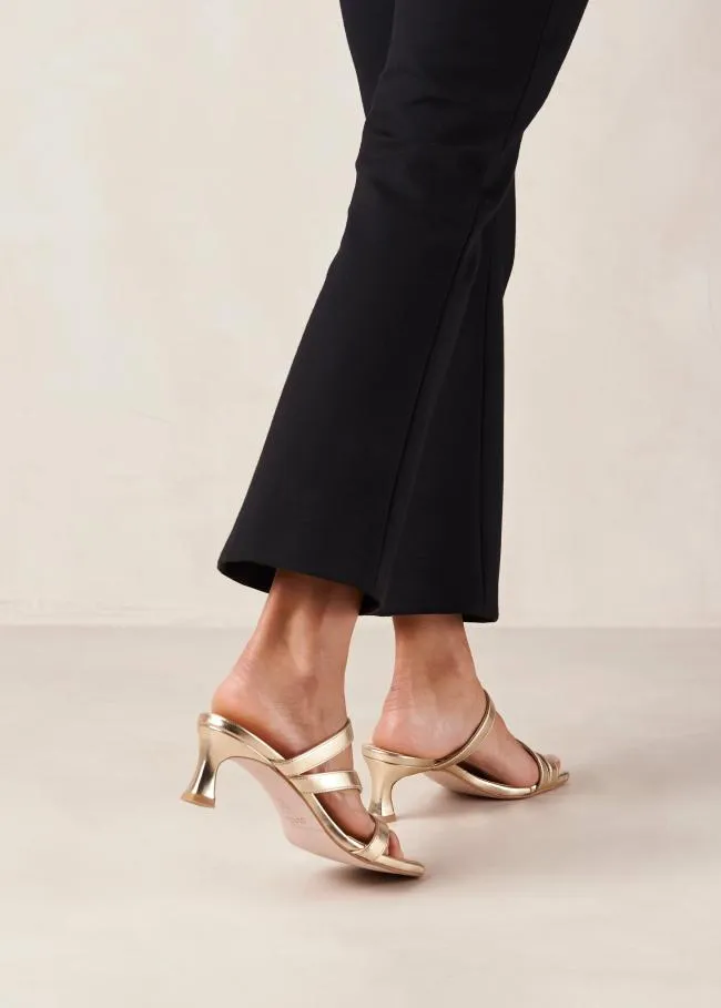 ALOHAS Mules Sonny 8211 Gold Vegan Leather Mules 8211 Women