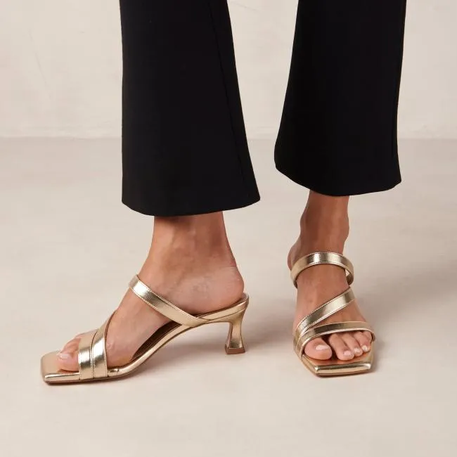 ALOHAS Mules Sonny 8211 Gold Vegan Leather Mules 8211 Women