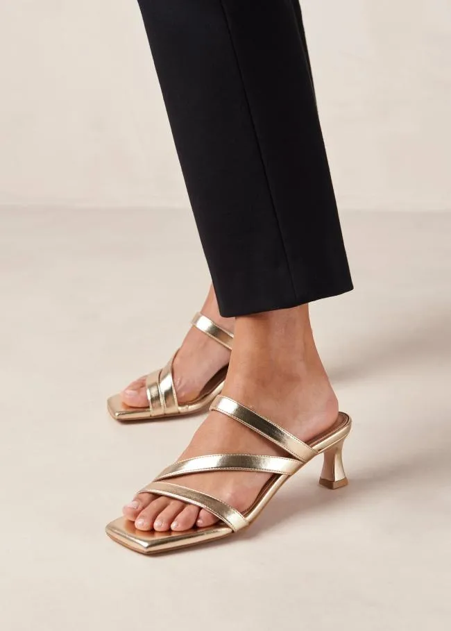 ALOHAS Mules Sonny 8211 Gold Vegan Leather Mules 8211 Women