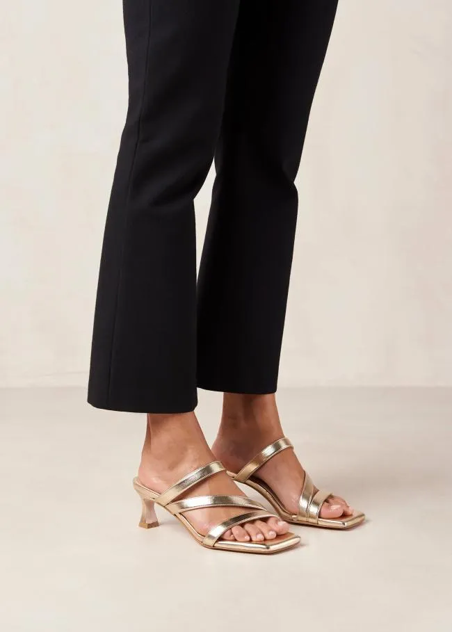 ALOHAS Mules Sonny 8211 Gold Vegan Leather Mules 8211 Women