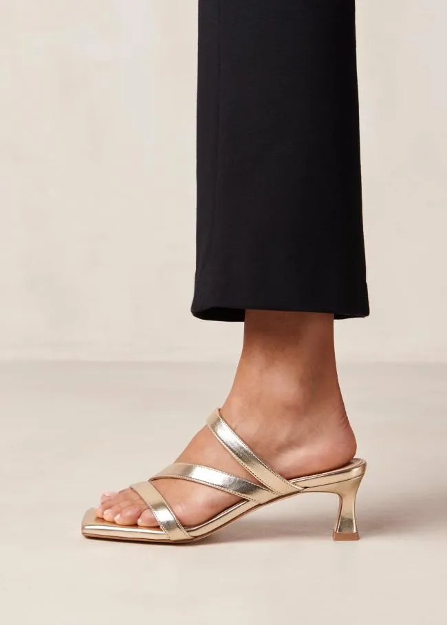 ALOHAS Mules Sonny 8211 Gold Vegan Leather Mules 8211 Women