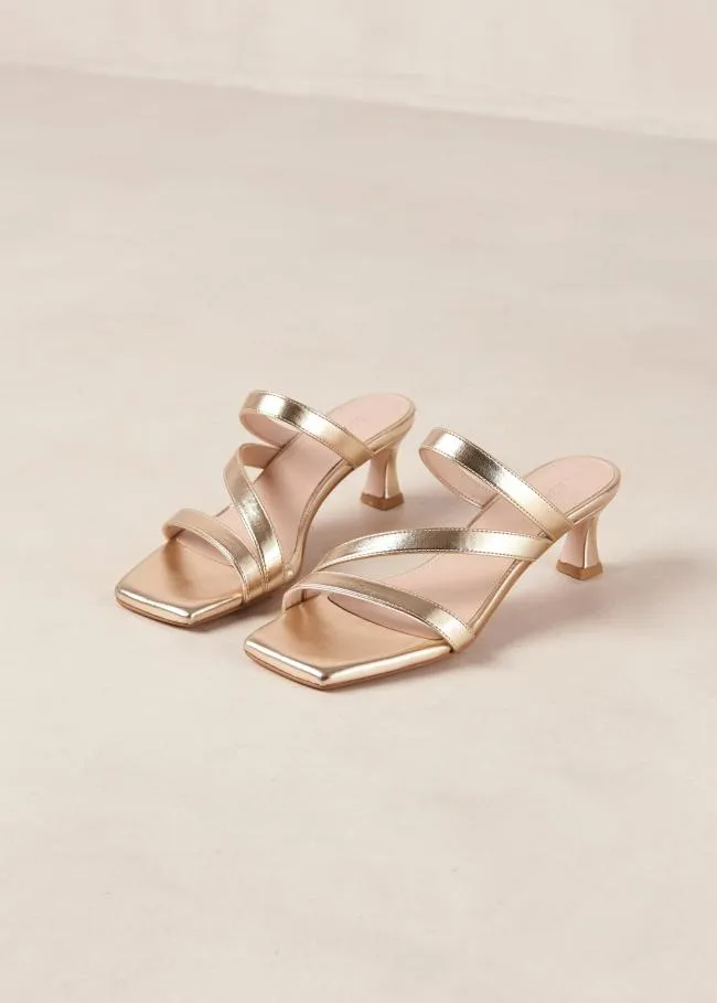 ALOHAS Mules Sonny 8211 Gold Vegan Leather Mules 8211 Women