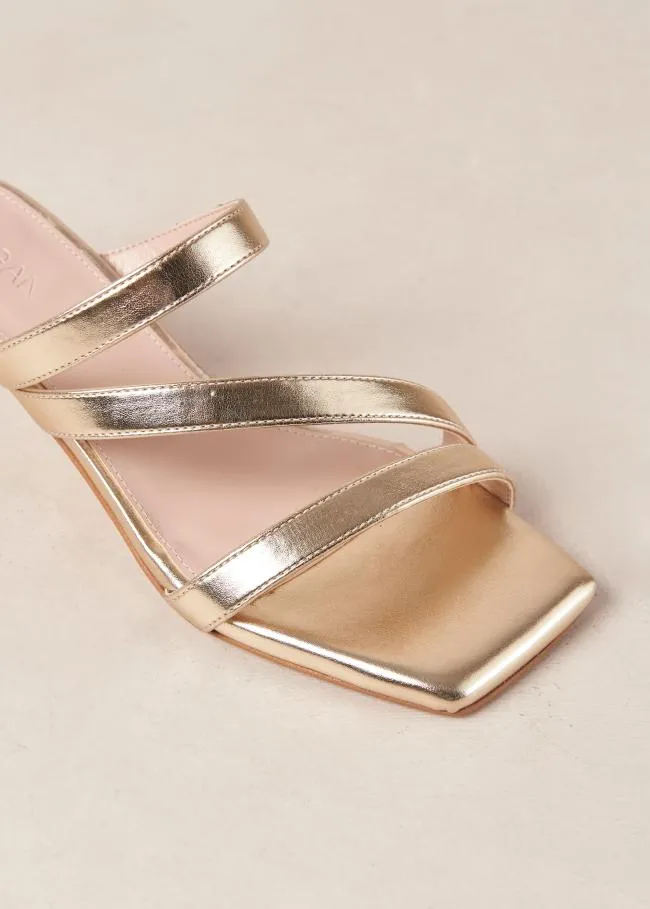 ALOHAS Mules Sonny 8211 Gold Vegan Leather Mules 8211 Women