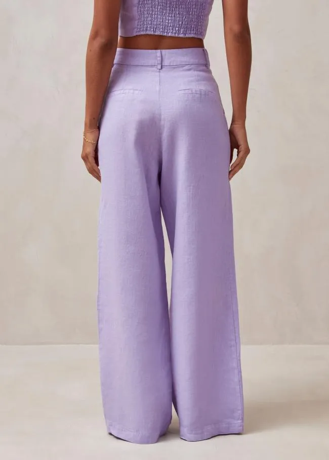 ALOHAS Pants Kaede 8211 Purple Linen Pants 8211 Women