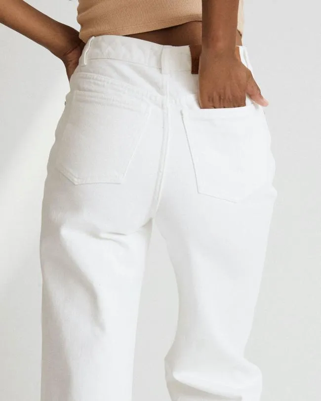 ALOHAS Pants Piano 8211 White Wide Leg Jeans 8211 Women