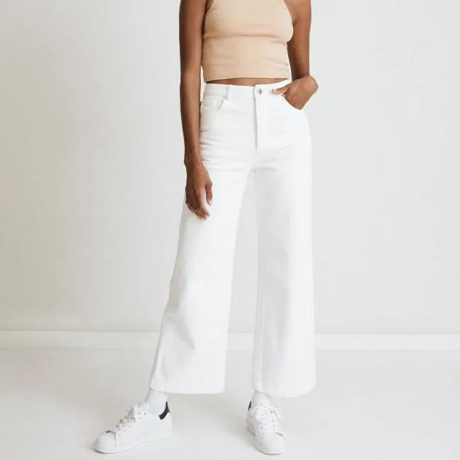 ALOHAS Pants Piano 8211 White Wide Leg Jeans 8211 Women