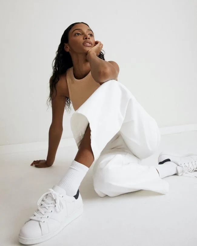 ALOHAS Pants Piano 8211 White Wide Leg Jeans 8211 Women