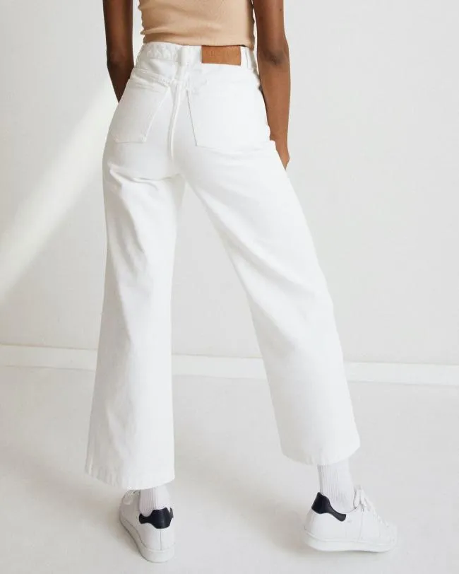 ALOHAS Pants Piano 8211 White Wide Leg Jeans 8211 Women