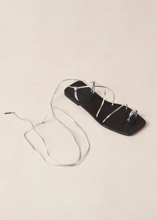 ALOHAS Sandals Bamboo 8211 Silver Leather Sandals 8211 Women