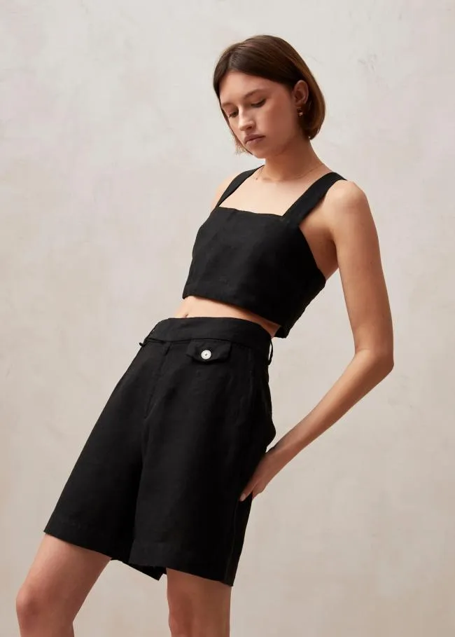 ALOHAS Shorts Boa 8211 Black Linen Shorts 8211 Women