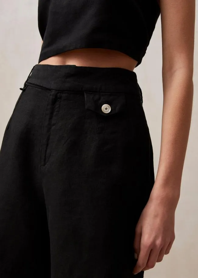 ALOHAS Shorts Boa 8211 Black Linen Shorts 8211 Women