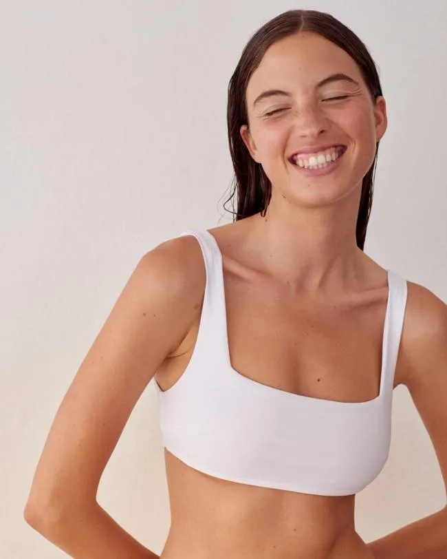 ALOHAS Swimwear Sporty Spice 8211 White Econyl Bikini Top 8211 Women