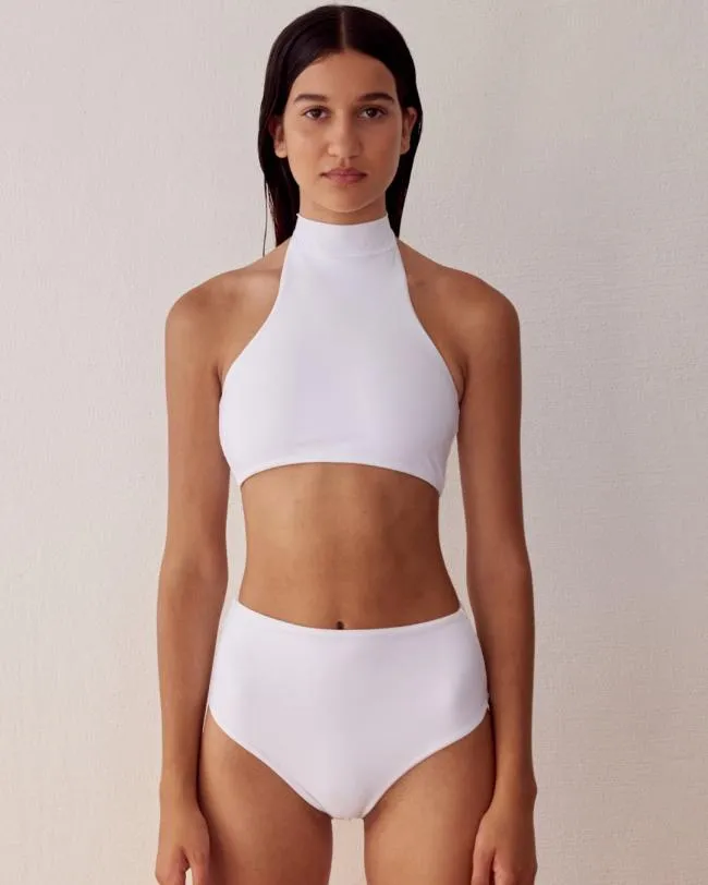 ALOHAS Swimwear The Higher 8211 White Econyl Bikini Bottom 8211 Women