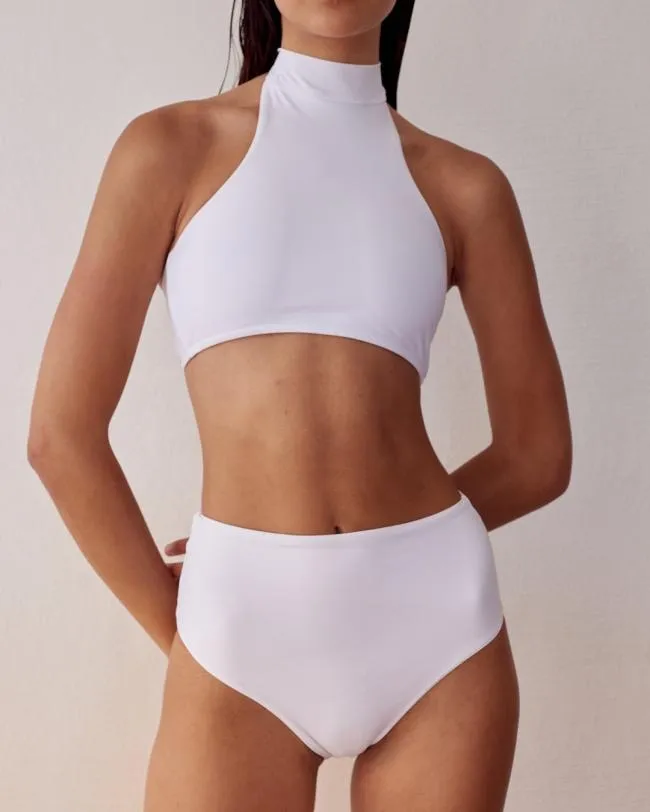 ALOHAS Swimwear The Higher 8211 White Econyl Bikini Bottom 8211 Women