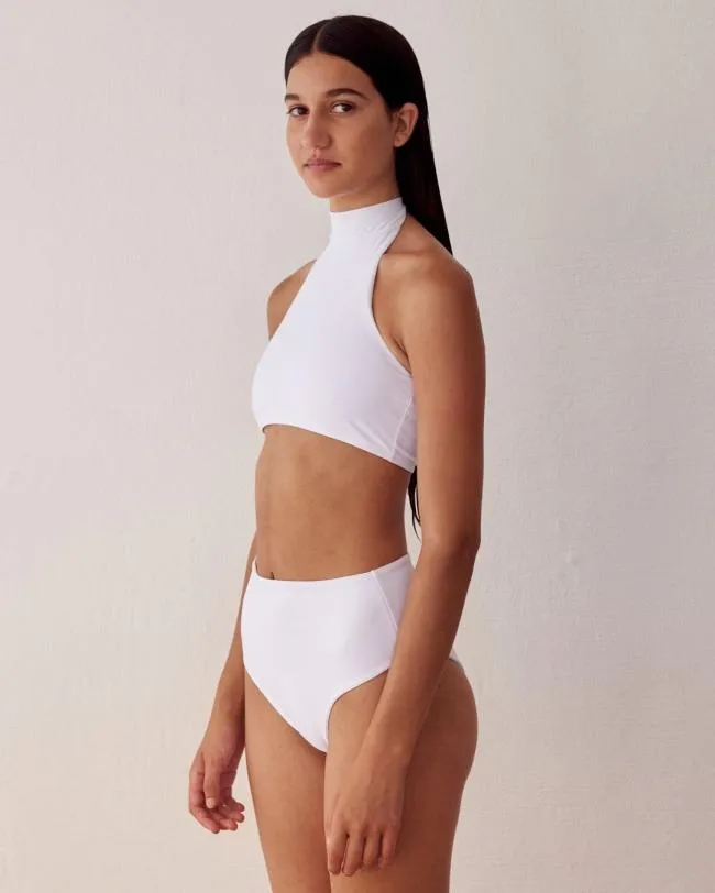 ALOHAS Swimwear The Higher 8211 White Econyl Bikini Bottom 8211 Women