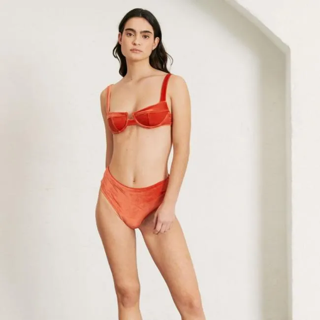 ALOHAS Swimwear The Pentagon 8211 Orange Velvet Bikini Bottom 8211 Women