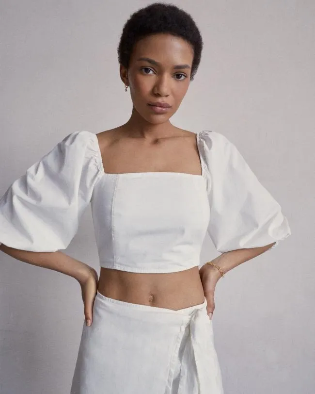 ALOHAS Tops Artist 8211 White Cotton Top 8211 Women