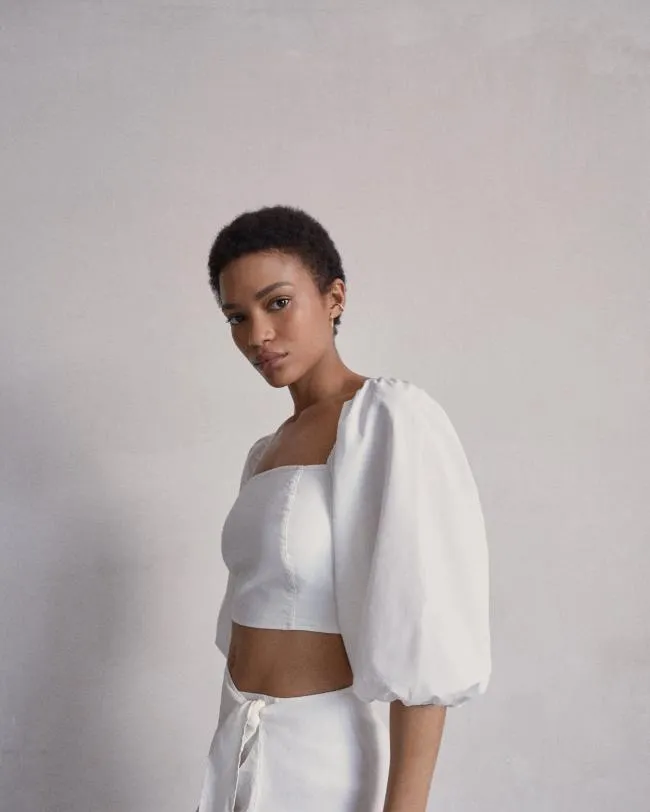 ALOHAS Tops Artist 8211 White Cotton Top 8211 Women