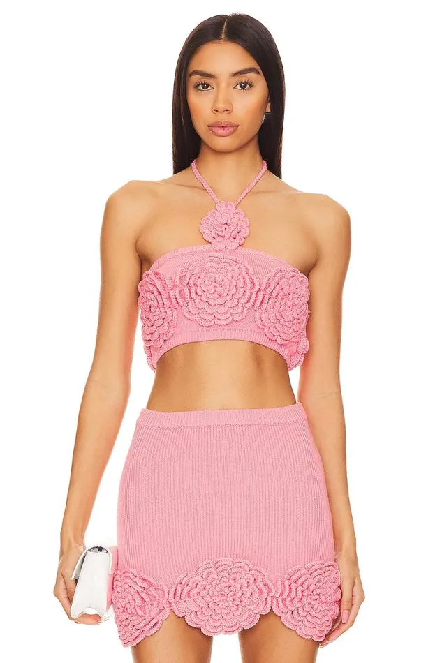 Ashby Crochet Top Pink Women Lovers and Friends Tops