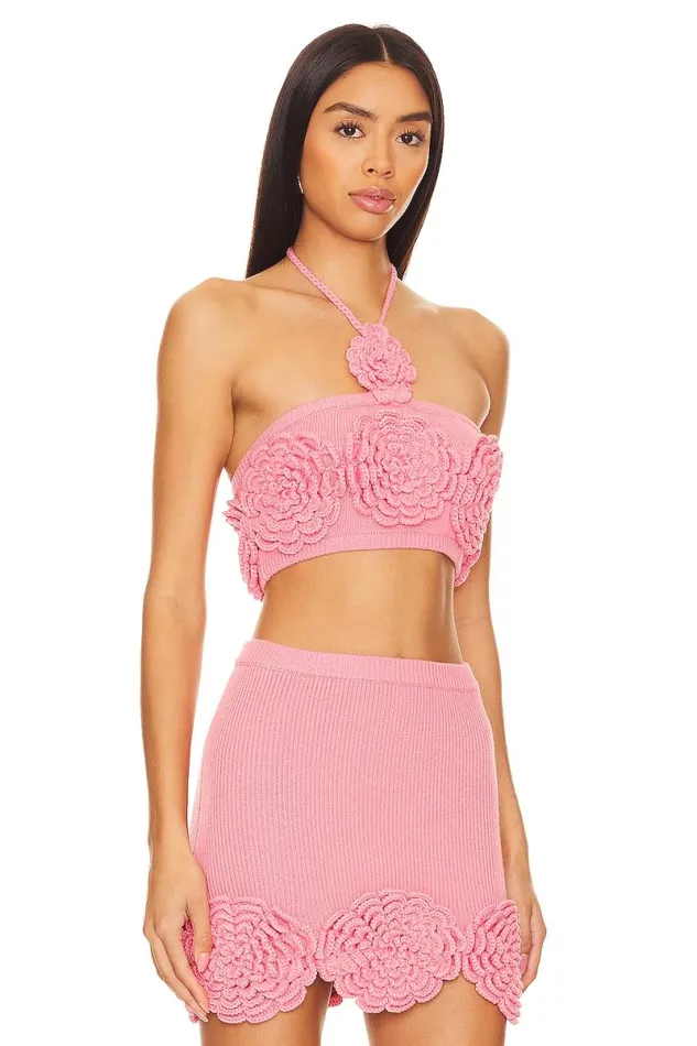 Ashby Crochet Top Pink Women Lovers and Friends Tops
