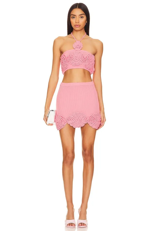 Ashby Crochet Top Pink Women Lovers and Friends Tops