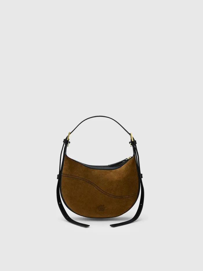 ATP Atelier Mini Bags Silea CannellaBlack SuedeLeather Mini Hobo Bag Cannellablack 8211 Women ATP Atelier Mini Bags Silea CannellaBlack SuedeLeather Mini Hobo Bag Cannellablack 8211 Women