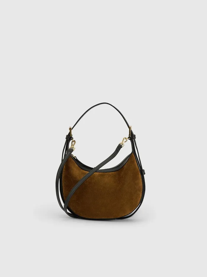 ATP Atelier Mini Bags Silea CannellaBlack SuedeLeather Mini Hobo Bag Cannellablack 8211 Women