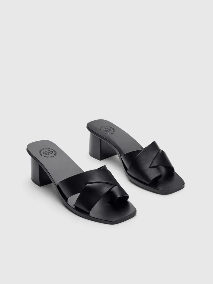 ATP Atelier Sandals Arcole Black Leather Heeled Sandals Black 8211 Women