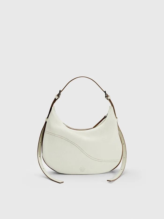 ATP Atelier Shoulder Bags Liveri BiancoContrast Stitch Grained Leather Small Hobo Bag Biancocontrast Stitch 8211 Women ATP Atelier Shoulder Bags Liveri BiancoContrast Stitch Grained Leather Small Hobo Bag Biancocontrast Stitch 8211 Women