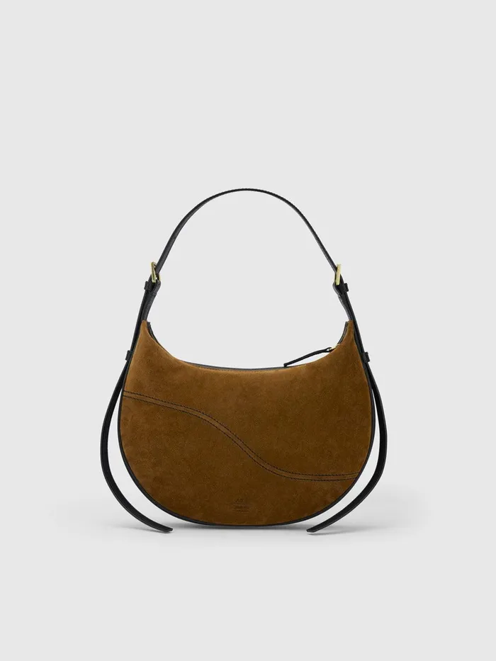 ATP Atelier Shoulder Bags Liveri CannellaBlack SuedeLeather Small Hobo Bag Cannellablack 8211 Women ATP Atelier Shoulder Bags Liveri CannellaBlack SuedeLeather Small Hobo Bag Cannellablack 8211 Women