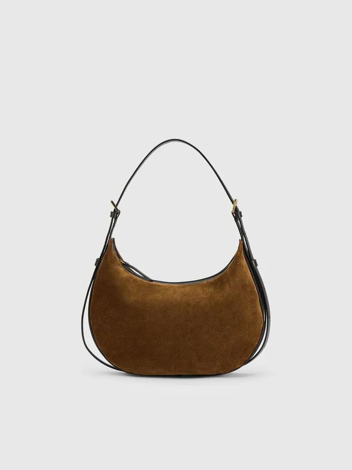 ATP Atelier Shoulder Bags Liveri CannellaBlack SuedeLeather Small Hobo Bag Cannellablack 8211 Women