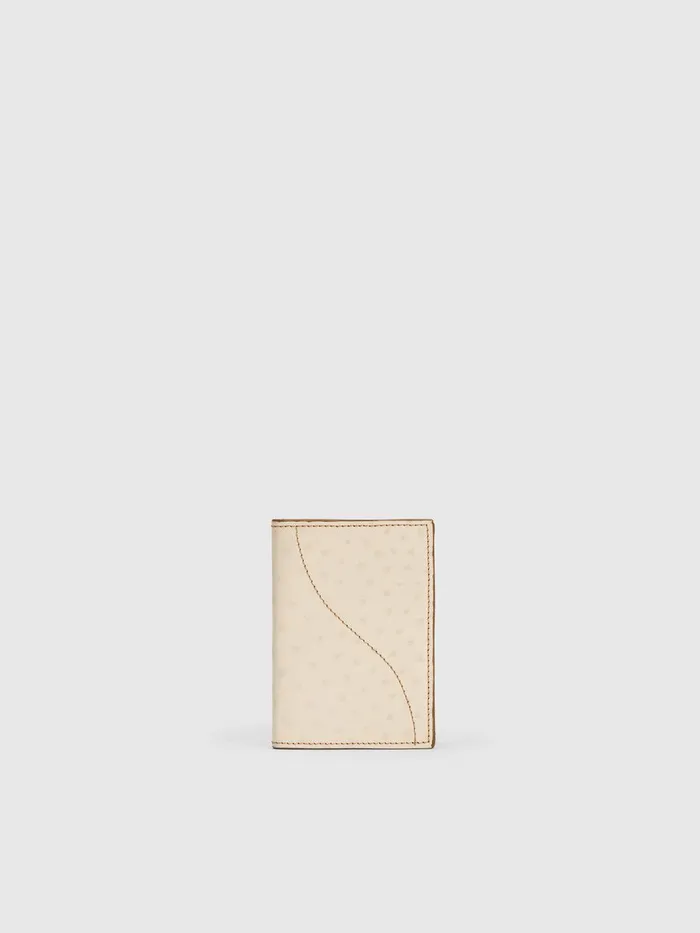 ATP Atelier Small Leather Goods Jelsi Linen Printed OstrichLeather Passport Holder Linen 8211 Women