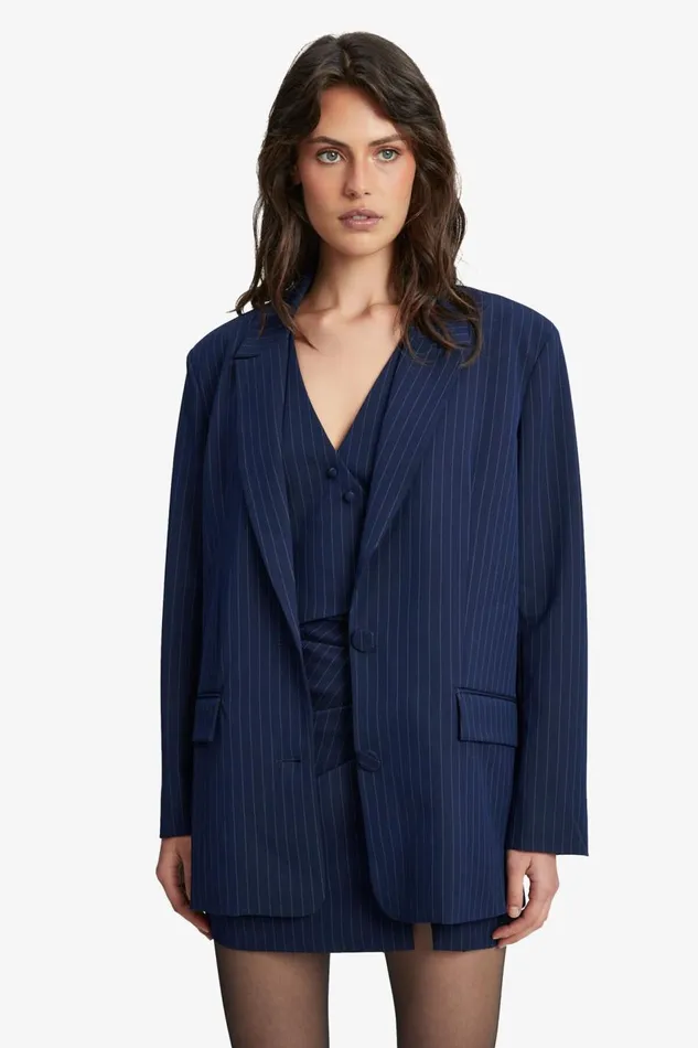 Bardot Blazers Pin Stripe Blazer In Navy Stripe 8211 Women Bardot Blazers Pin Stripe Blazer In Navy Stripe 8211 Women