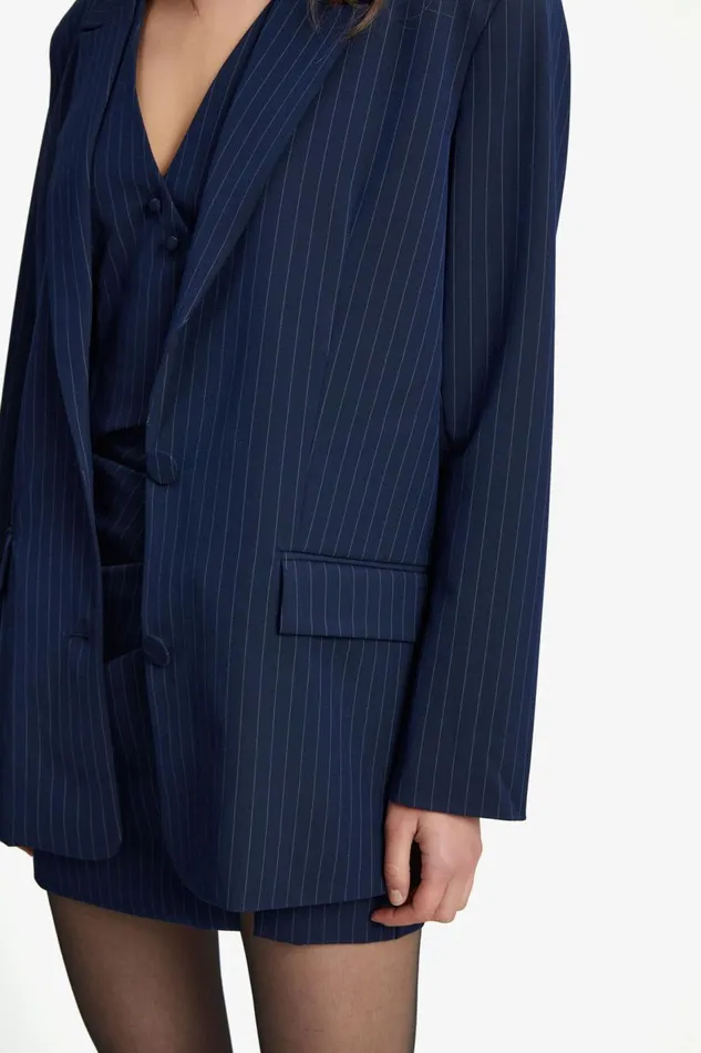 Bardot Blazers Pin Stripe Blazer In Navy Stripe 8211 Women Bardot Blazers Pin Stripe Blazer In Navy Stripe 8211 Women