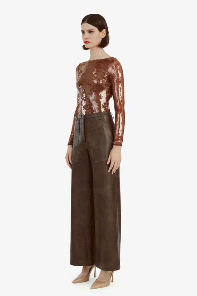 Bardot Bodysuits Brenna Sequin Bodysuit In Chocolate 8211 Women Bardot Bodysuits Brenna Sequin Bodysuit In Chocolate 8211 Women