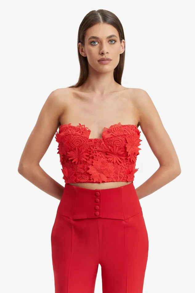 Bardot Corsets Brias Lace Bustier In Fire Red 8211 Women Bardot Corsets Brias Lace Bustier In Fire Red 8211 Women