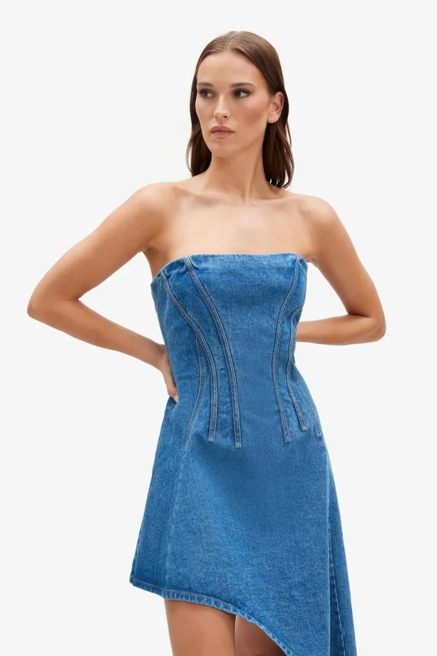 Bardot Day To Night Dresses Amory Denim Midi Dress In Vintage Blue 8211 Women Bardot Day To Night Dresses Amory Denim Midi Dress In Vintage Blue 8211 Women