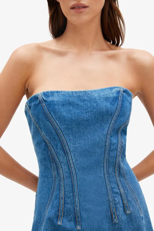 Bardot Day To Night Dresses Amory Denim Midi Dress In Vintage Blue 8211 Women Bardot Day To Night Dresses Amory Denim Midi Dress In Vintage Blue 8211 Women