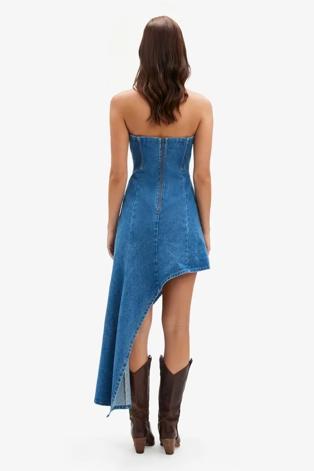 Bardot Day To Night Dresses Amory Denim Midi Dress In Vintage Blue 8211 Women Bardot Day To Night Dresses Amory Denim Midi Dress In Vintage Blue 8211 Women