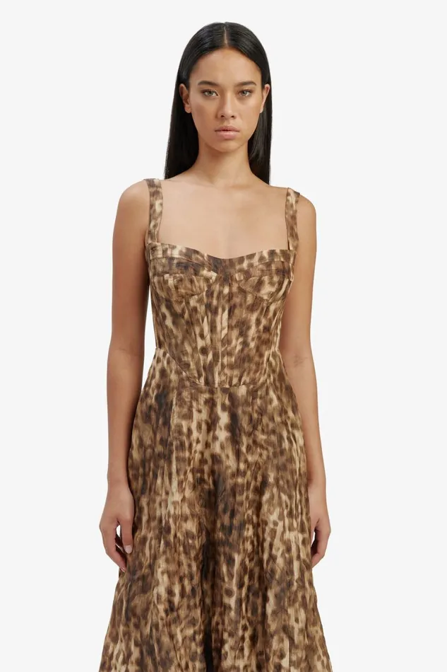 Bardot Day To Night Dresses Lilah Corset Midi Dress In Leopard 8211 Women Bardot Day To Night Dresses Lilah Corset Midi Dress In Leopard 8211 Women