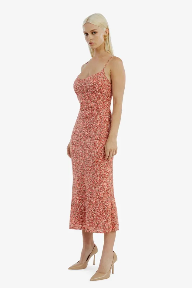 Bardot Day To Night Dresses Raye Midi Dress In Red Disty 8211 Women Bardot Day To Night Dresses Raye Midi Dress In Red Disty 8211 Women