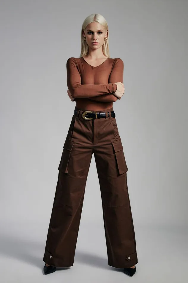 Bardot Pants Tybi Cotton Cargo Pant In Chocolate 8211 Women